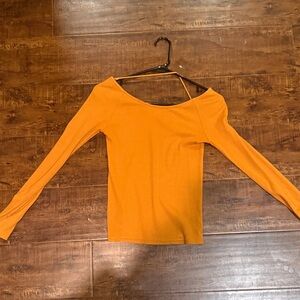 Zara Off-Shoulder Long Sleeve Top - Mustard
